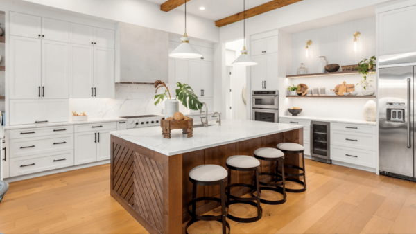 Kitchen Remodel, white cabinets and large island